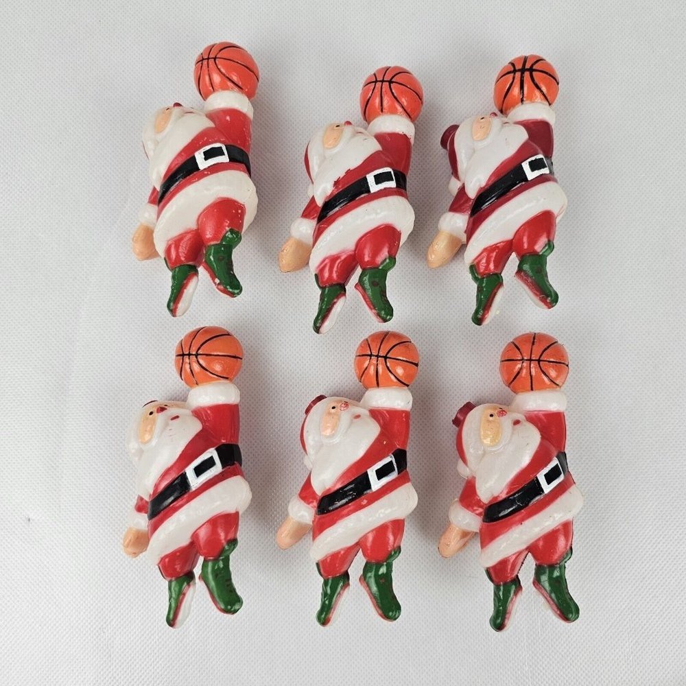 VTG Lot Of 6 Christmas Basketball Santa Dunking String Light Replacement Covers